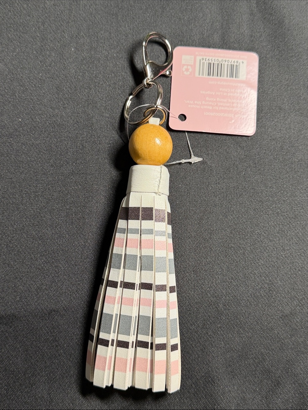 Beach House Striped Tassel Keychain - Picture 3 of 7